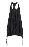 Brandon Maxwell The Quinnley  Scoop Neck Silk-blend Mini Dress In Black