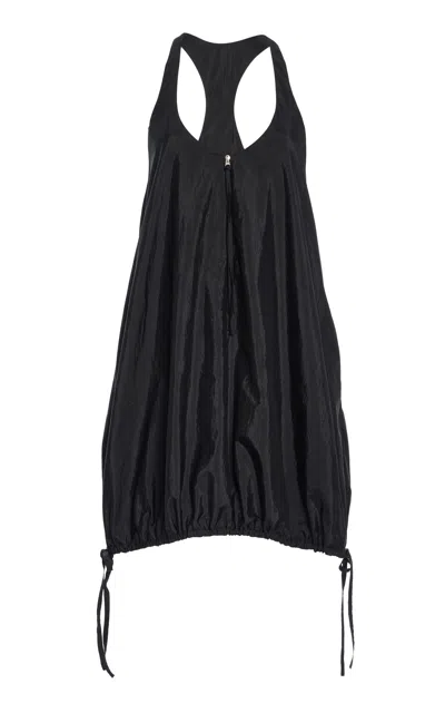 Brandon Maxwell The Quinnley  Scoop Neck Silk-blend Mini Dress In Black