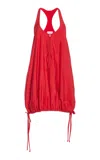 Brandon Maxwell The Quinnley  Scoop Neck Silk-blend Mini Dress In Red