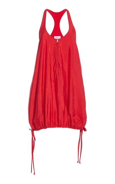 Brandon Maxwell The Quinnley  Scoop Neck Silk-blend Mini Dress In Red