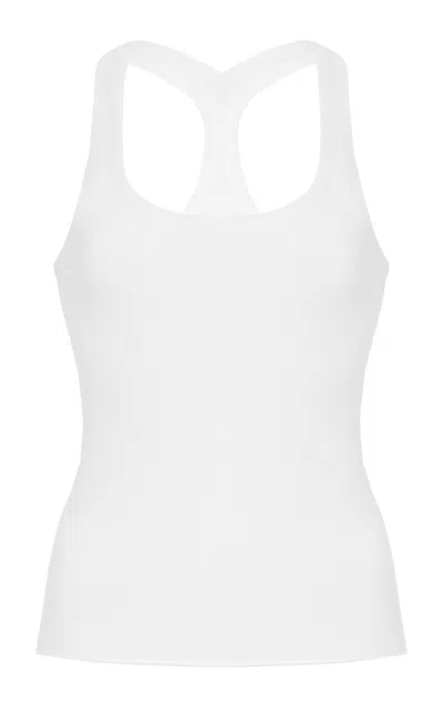 Brandon Maxwell The Raven Racerback Knit Tank Top In White