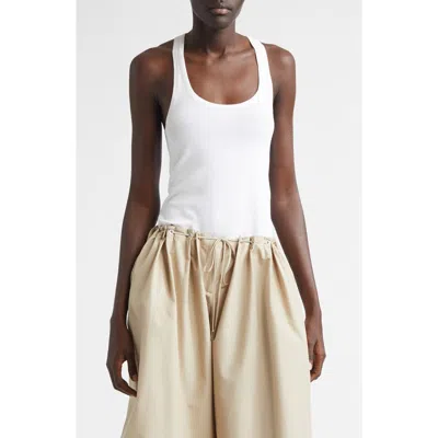 Brandon Maxwell The Raven Racerback Sweater Tank In White