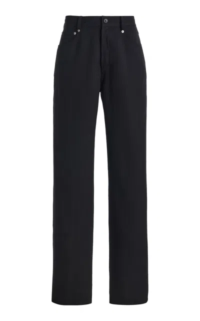 Brandon Maxwell The Reade Relaxed Wool-silk Pants In Black