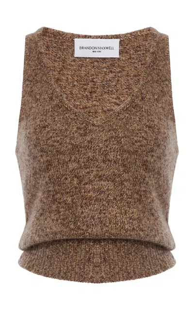 Brandon Maxwell The Reese Cashmere-silk Tank Top In Brown