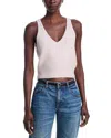 Brandon Maxwell The Reese V Neck Cashmere Silk Tank Top In Pink