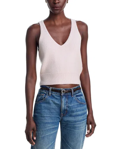 Brandon Maxwell The Reese V Neck Cashmere Silk Tank Top In Pink