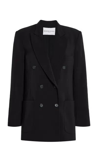 Brandon Maxwell The Reeve Double-breasted Stretch-twill Jacket In Black