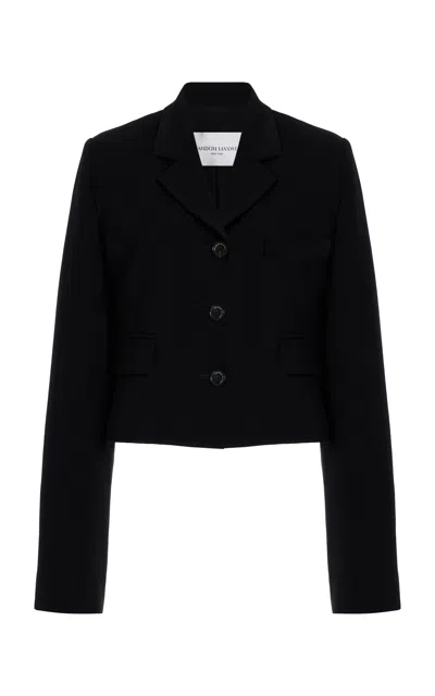 Brandon Maxwell The Remy Shrunken Wool Tailoring Blazer In Black