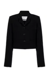 Brandon Maxwell The Remy Shrunken Wool Tailoring Blazer In Black,white