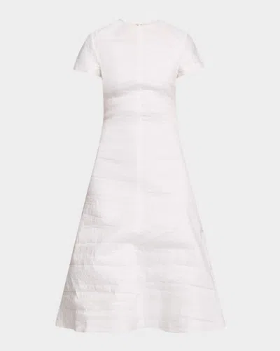 Brandon Maxwell The Ridley Short-sleeve Midi Dress In White