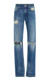 Brandon Maxwell The Riggs  Distressed Denim Skinny Jeans In Blue