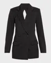 Brandon Maxwell The Riley Blazer Jacket With Split Back In Black