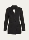 Brandon Maxwell The Riley Blazer Jacket With Split Back In Black