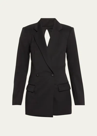 Brandon Maxwell The Riley Blazer Jacket With Split Back In Black