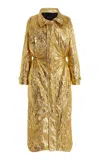 Brandon Maxwell The Ripley Crinkled Silk Parka In Gold