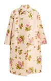 Brandon Maxwell The Romy  Floral Wool-silk Car Coat In Neutral
