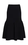 Brandon Maxwell The Rory Flared Jacquard Midi Skirt In Black