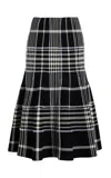 Brandon Maxwell The Rory Plaid Jacquard Midi Skirt In Black