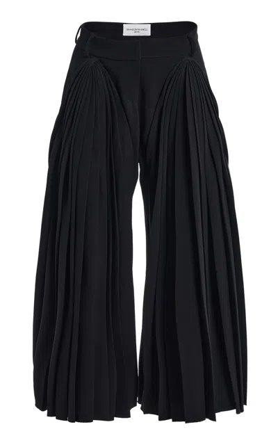 Brandon Maxwell The Roxanne Pleated Culotte In Black