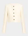 Brandon Maxwell The Ryder Cropped Crinkled Silk-satin Jacket In White