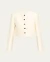 Brandon Maxwell The Ryder Crewneck Single-breasted Jacket In White