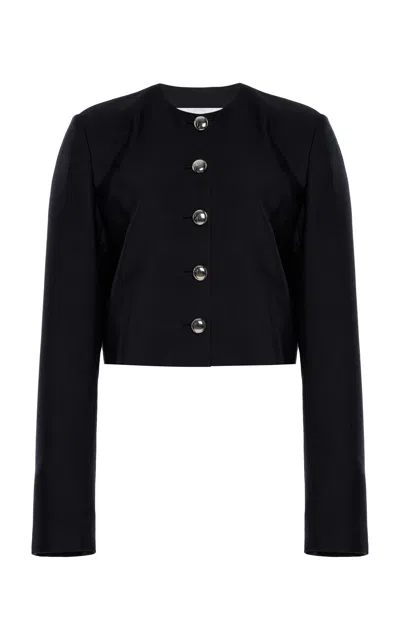 Brandon Maxwell The Ryder Wool-silk Mikado Jacket In Black