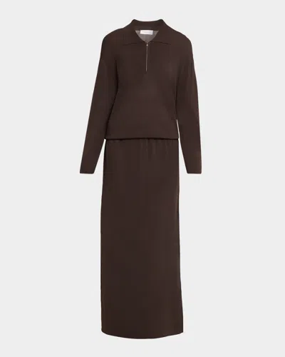 Brandon Maxwell The Sabine Polo Dress In Brown
