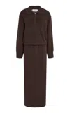 Brandon Maxwell The Sabine Polo Knit Maxi Dress In Brown