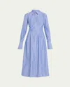 Brandon Maxwell The Sammy Striped Cotton-poplin Midi Shirt Dress