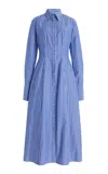 Brandon Maxwell The Sammy Pima Cotton Midi Shirt Dress In Stripe