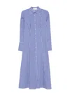 Brandon Maxwell Sammy Striped Collared Midi Shirtdress In Multi
