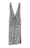 Brandon Maxwell The Santha Sequined Embellished Dress In Silver