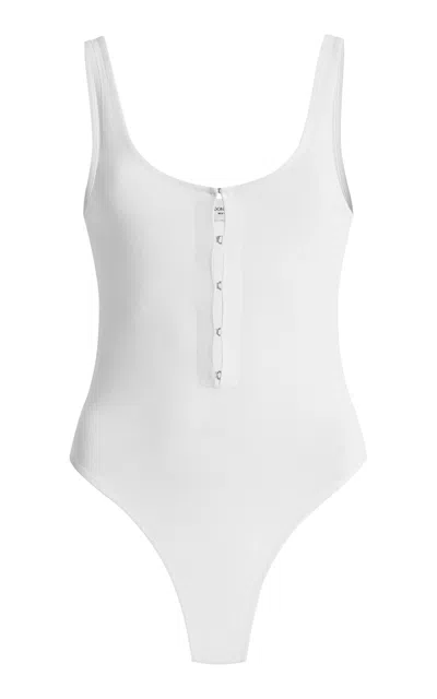 Brandon Maxwell The Scarlett  Scoop Neck Bodysuit In White