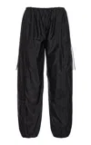 Brandon Maxwell The Scout  Relaxed Technical Silk Straight-leg Cargo Pants In Black