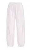 Brandon Maxwell The Scout  Relaxed Technical Silk Straight-leg Cargo Pants In White