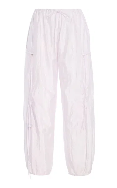 Brandon Maxwell The Scout  Relaxed Technical Silk Straight-leg Cargo Pants In White