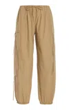 Brandon Maxwell The Scout  Relaxed Washed Poplin Straight-leg Cargo Pants In Brown