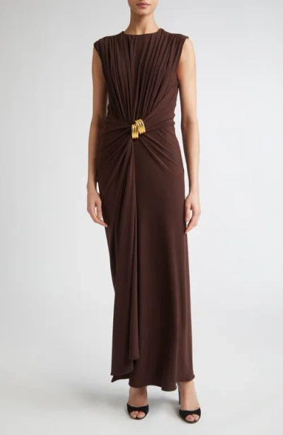 Brandon Maxwell The Serena Draped Jersey Maxi Dress