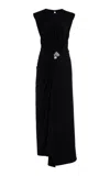 Brandon Maxwell The Serena Draped Jersey Maxi Dress In Black
