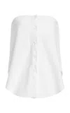 Brandon Maxwell The Shea  Strapless Cotton-blend Top In White
