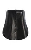 Brandon Maxwell The Shea  Strapless Leather Top In Black