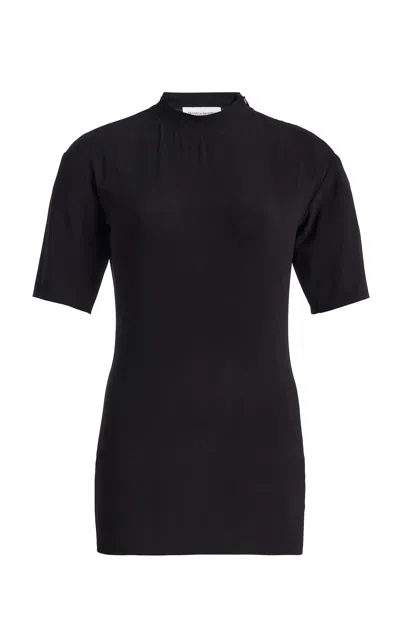 Brandon Maxwell The Simone Fitted Jersey T-shirt In Black