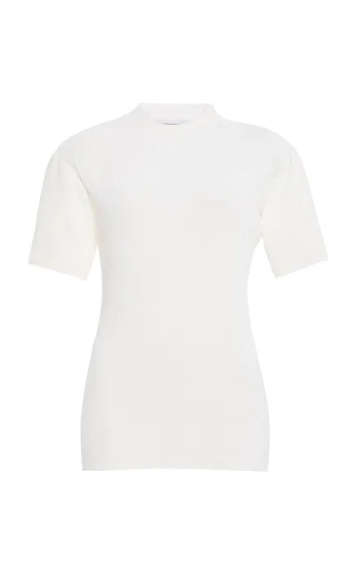 Brandon Maxwell The Simone Fitted Jersey T-shirt In White