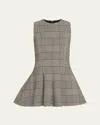Brandon Maxwell The Sophie Fit-&-flare Check Mini Dress In White