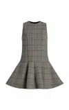 Brandon Maxwell The Sophie Flared Virgin Wool Mini Dress In Plaid