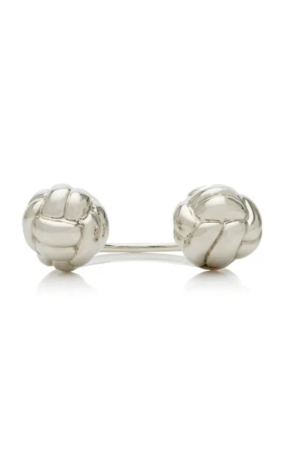 Brandon Maxwell The Spira Cufflink Bracelet In Silver