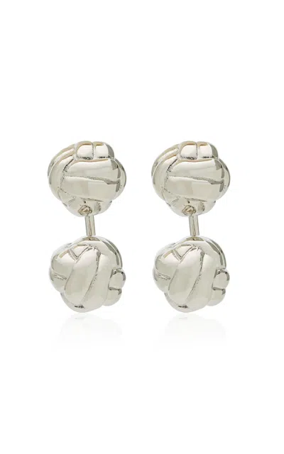 Brandon Maxwell The Spira Two-piece Cufflink Earrings In Silver