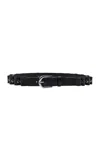 Brandon Maxwell The Steele Eyelet Ruffled Belt In Black