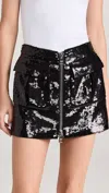 Brandon Maxwell The Sterling Sequin-embellished Mini Skirt In Black