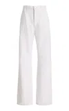 Brandon Maxwell The Stevie  Cargo-detailed Denim Wide-leg Jeans In White